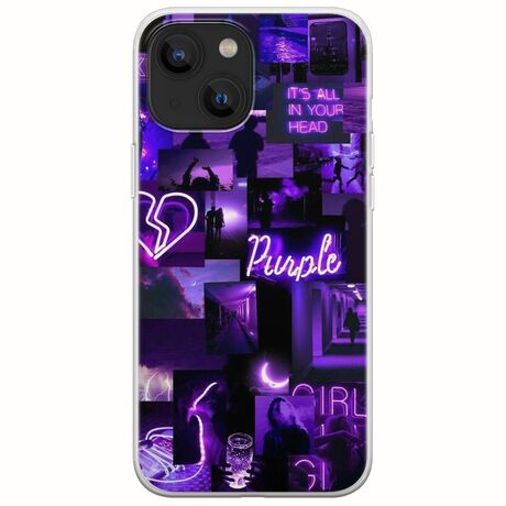 Aesthetic Purple iPhone 13 mini Flexible TPU (Διάφανη Σιλικόνη)