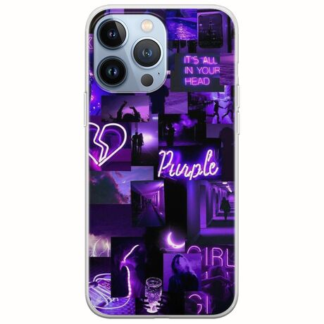 Aesthetic Purple iPhone 13 Pro Flexible TPU (Διάφανη Σιλικόνη)