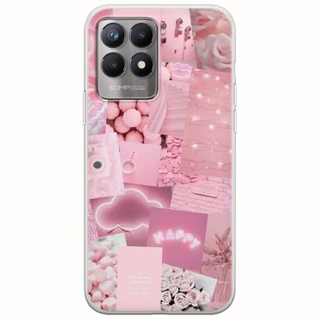 Aesthetic Pink Realme 8i Flexible TPU (Διάφανη Σιλικόνη)