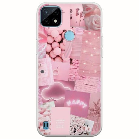Aesthetic Pink Realme C21Y / Realme C25Y Flexible TPU (Διάφανη Σιλικόνη)