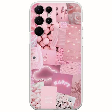 Aesthetic Pink Samsung Galaxy S22 Ultra Flexible TPU (Διάφανη Σιλικόνη)