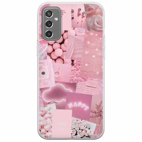 Aesthetic Pink Samsung Galaxy M13 4G Flexible TPU (Διάφανη Σιλικόνη)
