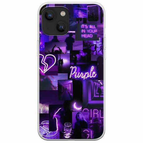 Aesthetic Purple iPhone 14 Plus Flexible TPU (Διάφανη Σιλικόνη)