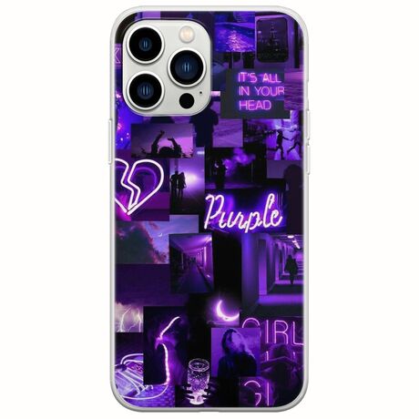 Aesthetic Purple iPhone 14 Pro Flexible TPU (Διάφανη Σιλικόνη)