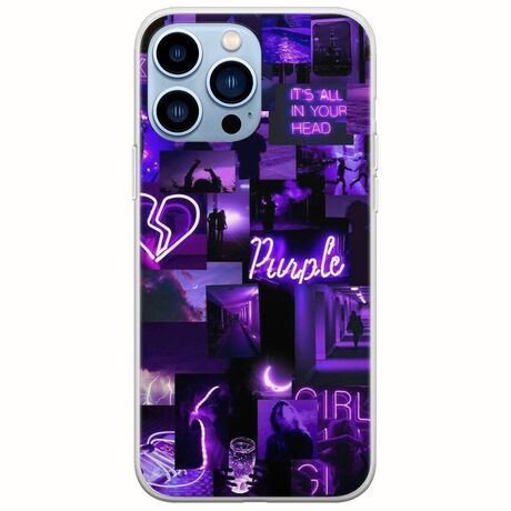 Aesthetic Purple iPhone 14 Pro Max Flexible TPU (Διάφανη Σιλικόνη)