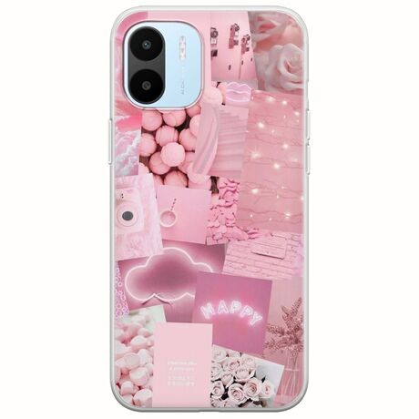 Aesthetic Pink Xiaomi Redmi A1 Flexible TPU (Διάφανη Σιλικόνη)
