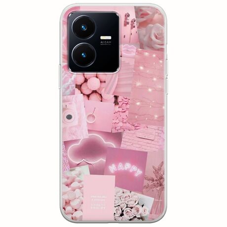 Aesthetic Pink Vivo Y22s Flexible TPU (Διάφανη Σιλικόνη)