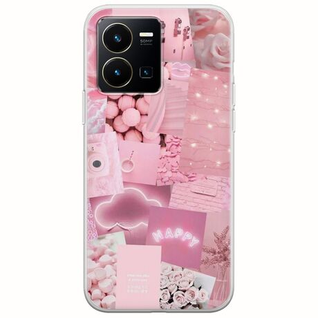 Aesthetic Pink Vivo Y35 Flexible TPU (Διάφανη Σιλικόνη)