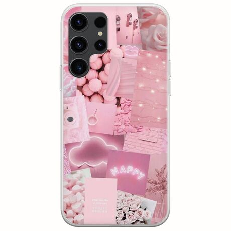 Aesthetic Pink Samsung Galaxy S23 Ultra 5G Flexible TPU (Διάφανη Σιλικόνη)