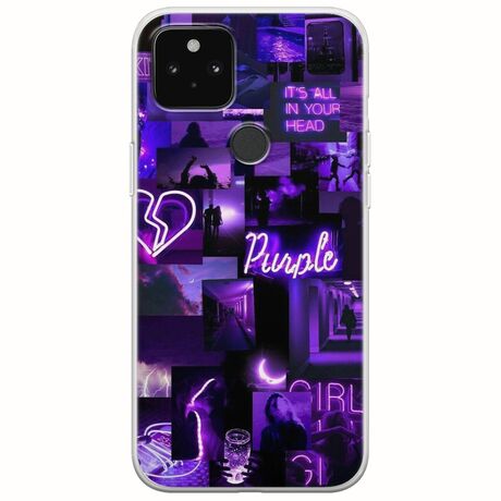 Aesthetic Purple Google Pixel 4a 5G Flexible TPU (Διάφανη Σιλικόνη)