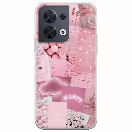 Aesthetic Pink Oppo Reno 8 5G Flexible TPU (Διάφανη Σιλικόνη)