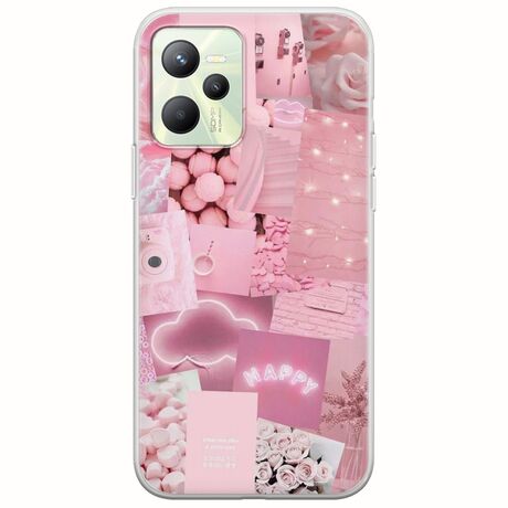 Aesthetic Pink Realme Narzo 50A Prime Flexible TPU (Διάφανη Σιλικόνη)