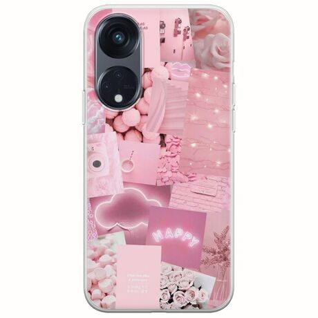 Aesthetic Pink Oppo Reno 8Τ 5G Flexible TPU (Διάφανη Σιλικόνη)