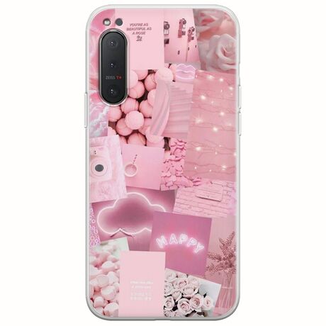 Aesthetic Pink Sony Xperia 5 Flexible TPU (Διάφανη Σιλικόνη)