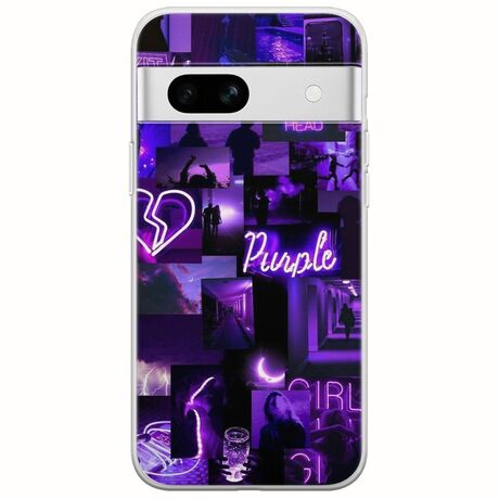 Aesthetic Purple Google Pixel 7a 5G Flexible TPU (Διάφανη Σιλικόνη)