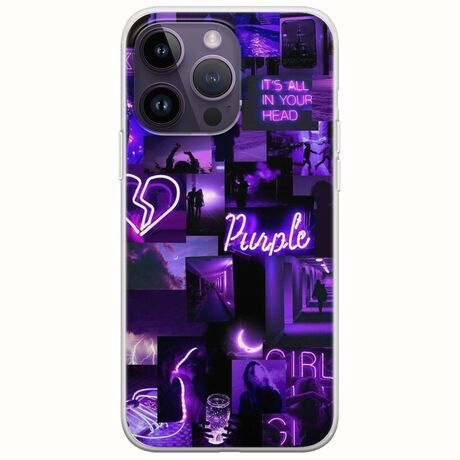 Aesthetic Purple iPhone 15 Pro Flexible TPU (Διάφανη Σιλικόνη)