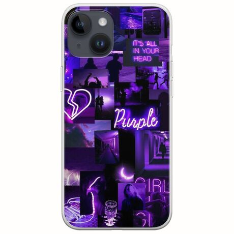 Aesthetic Purple iPhone 15 Plus Flexible TPU (Διάφανη Σιλικόνη)