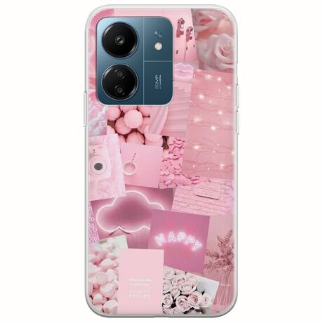 Aesthetic Pink Xiaomi Redmi 13C Flexible TPU (Διάφανη Σιλικόνη)