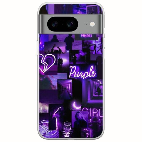 Aesthetic Purple Google Pixel 8 5G Flexible TPU (Διάφανη Σιλικόνη)