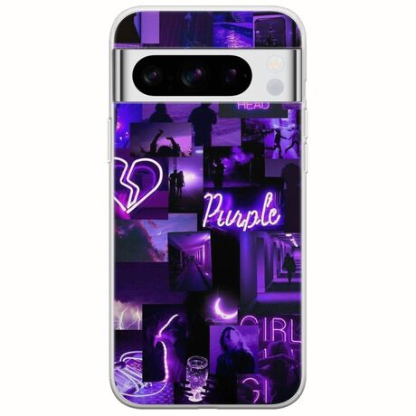 Aesthetic Purple Google Pixel 8 Pro 5G Flexible TPU (Διάφανη Σιλικόνη)
