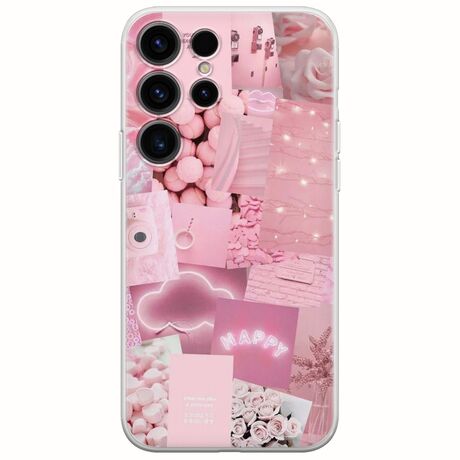 Aesthetic Pink Samsung Galaxy S24 Ultra 5G Flexible TPU (Διάφανη Σιλικόνη)