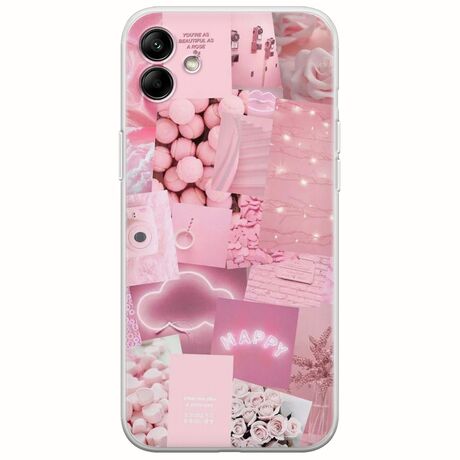 Aesthetic Pink Samsung Galaxy F04 Flexible TPU (Διάφανη Σιλικόνη)