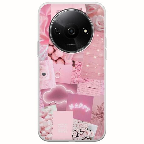 Aesthetic Pink Xiaomi Redmi A3 Flexible TPU (Διάφανη Σιλικόνη)