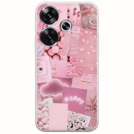 Aesthetic Pink Xiaomi Poco F6 5G Flexible TPU (Διάφανη Σιλικόνη)