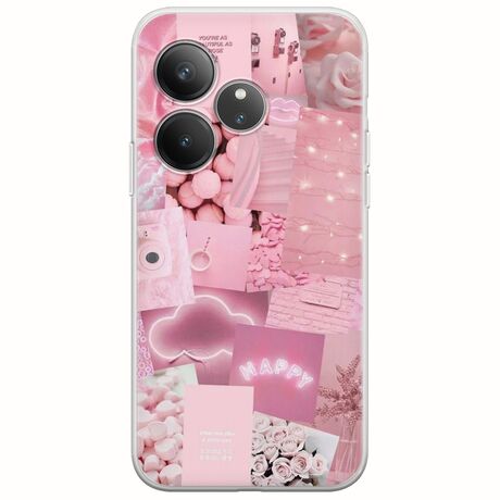 Aesthetic Pink Realme GT 6T 5G Flexible TPU (Διάφανη Σιλικόνη)