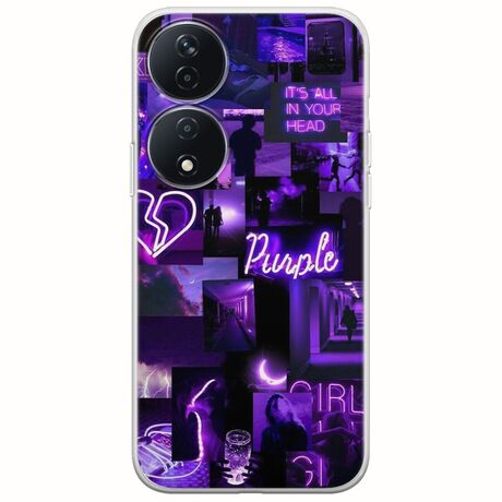 Aesthetic Purple Honor 90 Smart 5G Flexible TPU (Διάφανη Σιλικόνη)