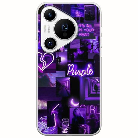 Aesthetic Purple Huawei Pura 70 Pro Flexible TPU (Διάφανη Σιλικόνη)