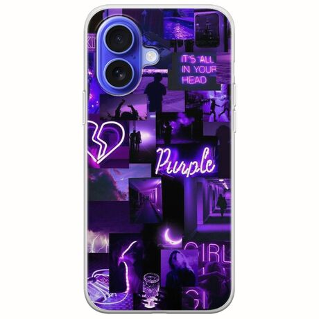 Aesthetic Purple iPhone 16 Flexible TPU (Διάφανη Σιλικόνη)