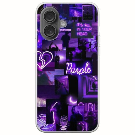 Aesthetic Purple iPhone 16 Plus Flexible TPU (Διάφανη Σιλικόνη)