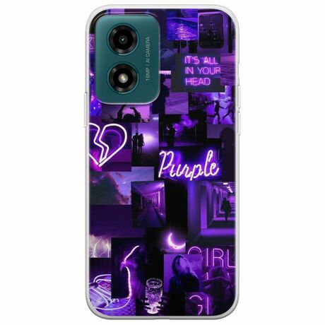 Aesthetic Purple Motorola Moto G04s Flexible TPU (Διάφανη Σιλικόνη)
