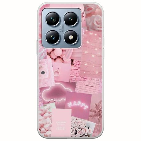 Aesthetic Pink Xiaomi 14T Pro 5G Flexible TPU (Διάφανη Σιλικόνη)