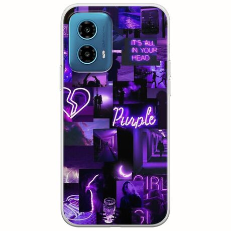 Aesthetic Purple Motorola Moto G34 5G Flexible TPU (Διάφανη Σιλικόνη)