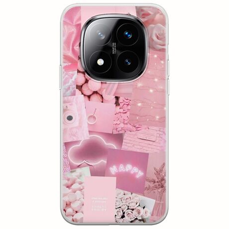 Aesthetic Pink Xiaomi Redmi Note 14 Pro+ 5G Flexible TPU (Διάφανη Σιλικόνη)