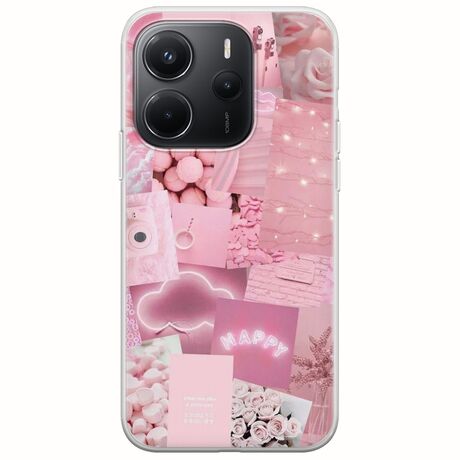 Aesthetic Pink Xiaomi Redmi Note 14 4G Flexible TPU (Διάφανη Σιλικόνη)