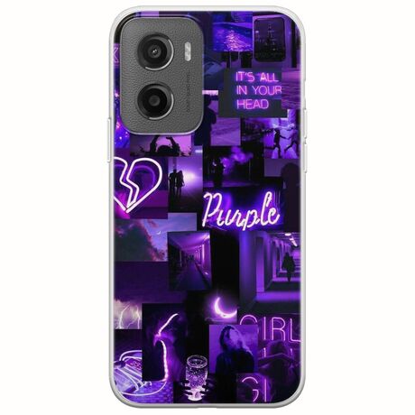 Aesthetic Purple Motorola Moto G05 Flexible TPU (Διάφανη Σιλικόνη)