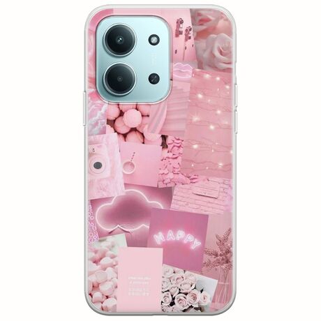 Aesthetic Pink Xiaomi Redmi 15C Flexible TPU (Διάφανη Σιλικόνη)