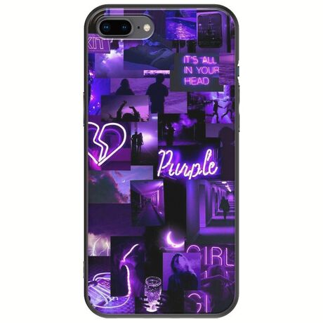 Aesthetic Purple iPhone 8 Plus Black TPU (Μαύρη Σιλικόνη)