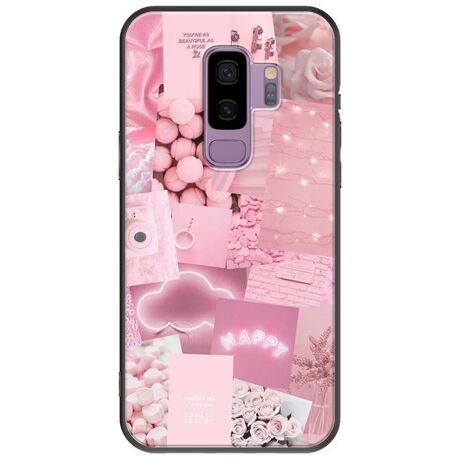 Aesthetic Pink Samsung Galaxy S9 Plus Black TPU (Μαύρη Σιλικόνη)