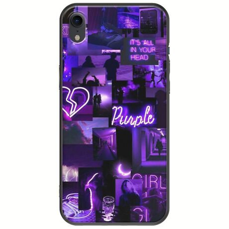 Aesthetic Purple iPhone XR Black TPU (Μαύρη Σιλικόνη)