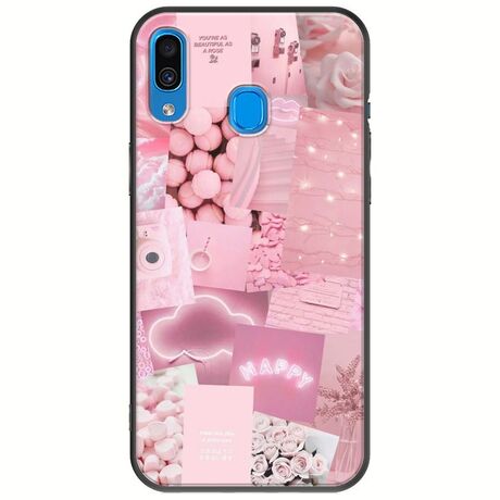 Aesthetic Pink Samsung Galaxy A20e Black TPU (Μαύρη Σιλικόνη)