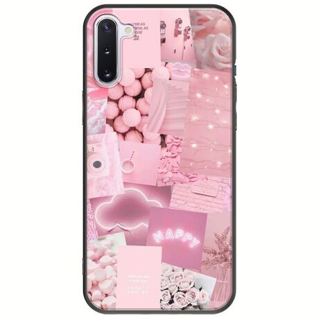 Aesthetic Pink Samsung Galaxy Note 10 Black TPU (Μαύρη Σιλικόνη)