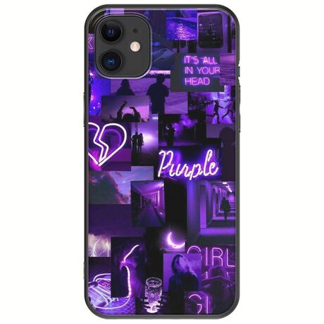 Aesthetic Purple iPhone 11 Black TPU (Μαύρη Σιλικόνη)