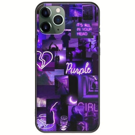 Aesthetic Purple iPhone 11 Pro Black TPU (Μαύρη Σιλικόνη)