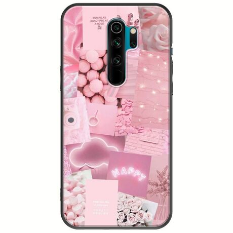 Aesthetic Pink Xiaomi Redmi Note 8 Pro Black TPU (Μαύρη Σιλικόνη)