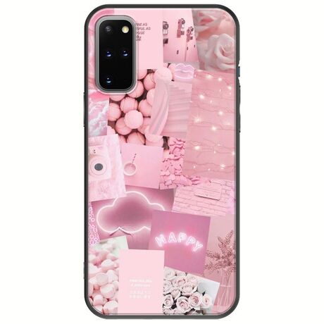 Aesthetic Pink Samsung Galaxy S20 Plus Black TPU (Μαύρη Σιλικόνη)
