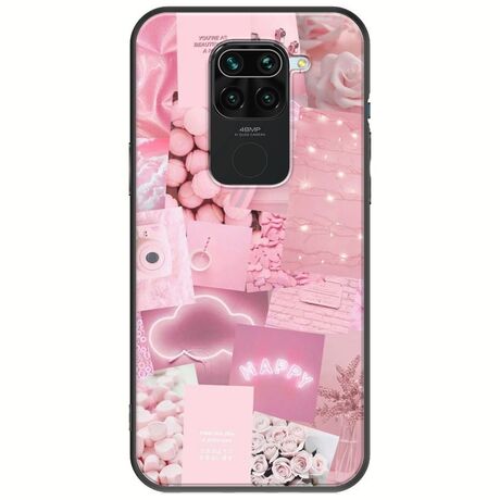 Aesthetic Pink Xiaomi Redmi Note 9 Black TPU (Μαύρη Σιλικόνη)